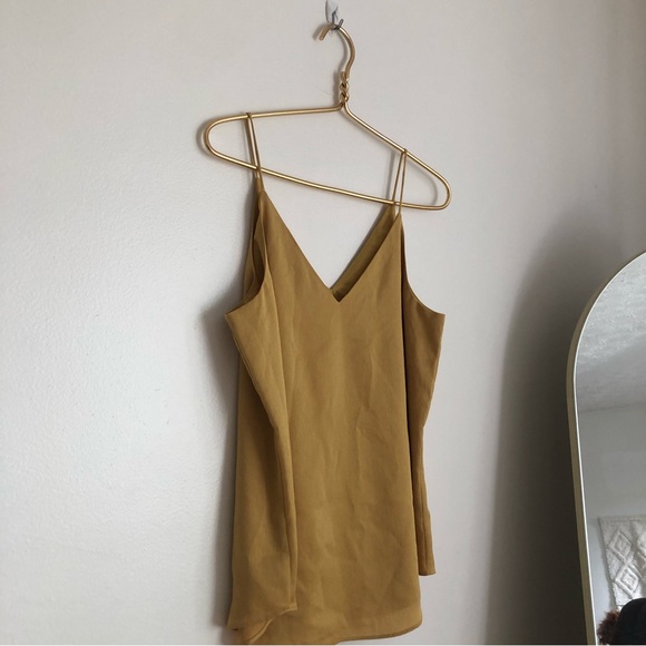 Express Mustard Yellow Flowy Tanktop - Picture 2 of 5